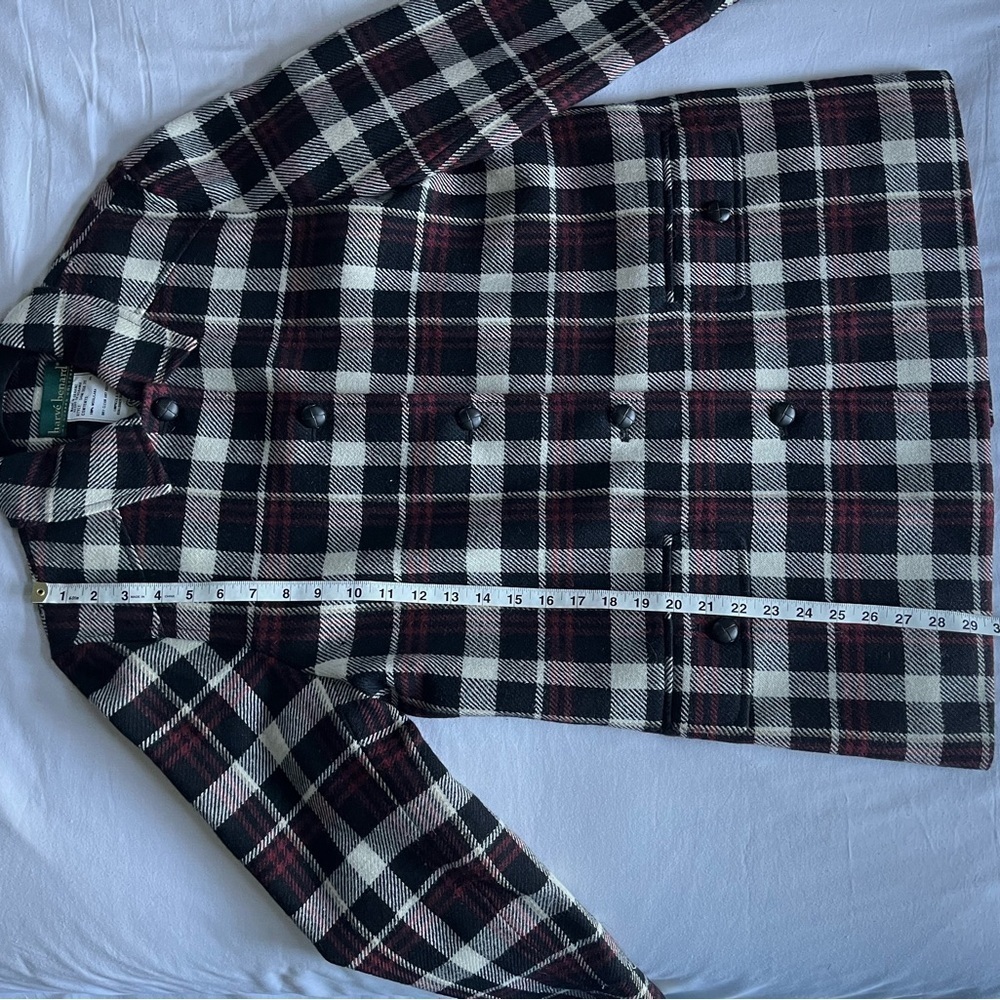 VTG Harve Benard Plaid Wool Tweed Cabin Core Black/Red Chore/Barn Coat Sz 12 GUC - Picture 7 of 16